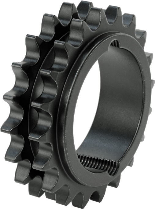 Taper-Lock Burç-Delik Çift Sıralı Dişli, ANSI 40-2 Makaralı Zincir için, Aşınmaya Dayanıklı Çelik, 20 Diş