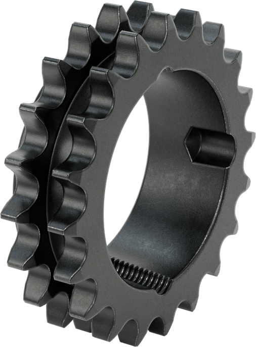 Taper-Lock Burç-Delik Çift Sıralı Dişli, ANSI 40-2 Makaralı Zincir için, Aşınmaya Dayanıklı Çelik, 20 Diş