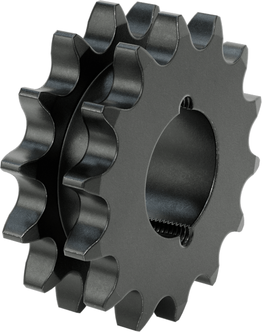 Taper-Lock Burç-Delik Çift Sıralı Dişli, ANSI 50-2 Makaralı Zincir için, Aşınmaya Dayanıklı Çelik, 14 Diş