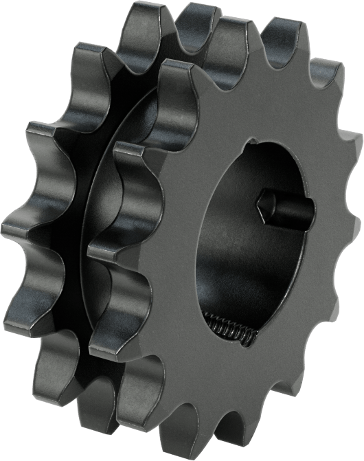 Taper-Lock Burç-Delik Çift Sıralı Dişli, ANSI 50-2 Makaralı Zincir için, Aşınmaya Dayanıklı Çelik, 14 Diş
