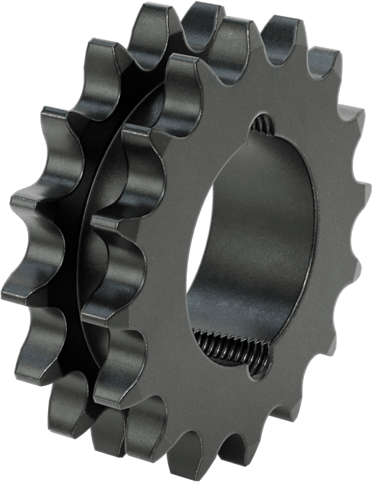 Taper-Lock Burç-Delik Çift Sıralı Dişli, ANSI 50-2 Makaralı Zincir için, Aşınmaya Dayanıklı Çelik, 16 Diş