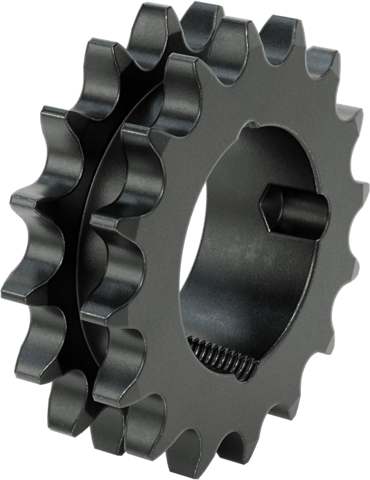Taper-Lock Burç-Delik Çift Sıralı Dişli, ANSI 50-2 Makaralı Zincir için, Aşınmaya Dayanıklı Çelik, 16 Diş