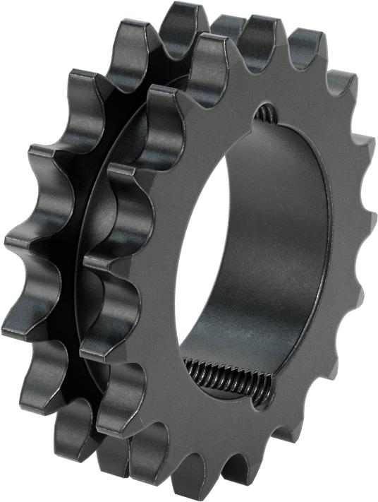 Taper-Lock Burç-Delik Çift Sıralı Dişli, ANSI 50-2 Makaralı Zincir için, Aşınmaya Dayanıklı Çelik, 17 Diş