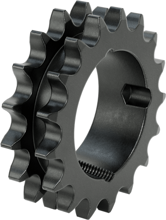 Taper-Lock Burç-Delik Çift Sıralı Dişli, ANSI 50-2 Makaralı Zincir için, Aşınmaya Dayanıklı Çelik, 17 Diş