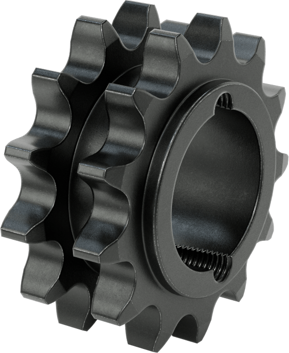 Taper-Lock Burç-Delik Çift Sıralı Dişli, ANSI 60-2 Makaralı Zincir için, Aşınmaya Dayanıklı Çelik, 13 Diş