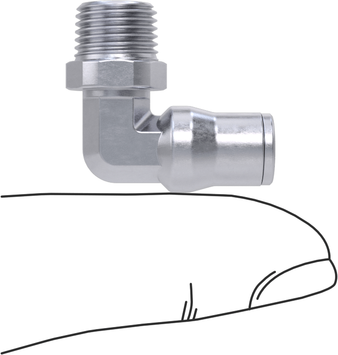 Hava ve Su için Bas-Bağlan Boru Bağlantı Parçası, Yüksek Sıcaklık, Dirsek adaptörü, 4 mm Boru Dış Çapı x 1/8 BSPT Erkek