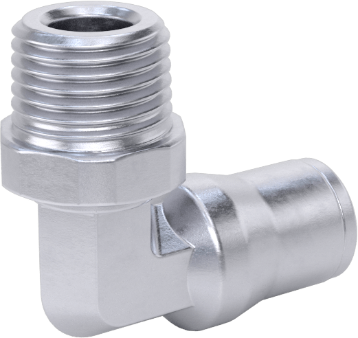 Hava ve Su için Bas-Bağlan Boru Bağlantı Parçası, Yüksek Sıcaklık, Dirsek adaptörü, 4 mm Boru Dış Çapı x 1/8 BSPT Erkek