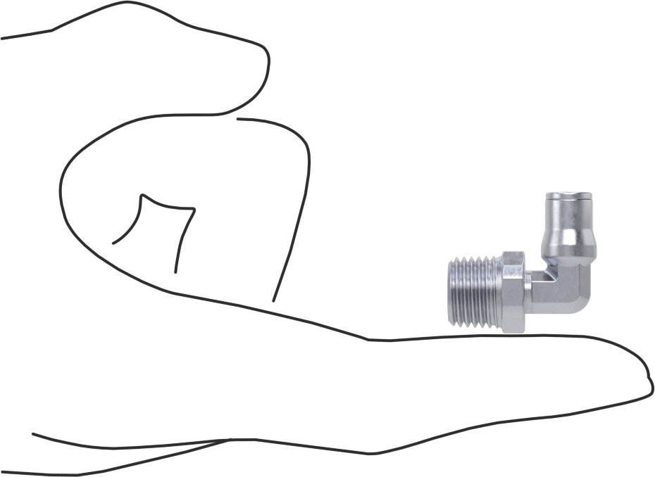 Hava ve Su için Bas-Bağlan Boru Bağlantı Parçası, Yüksek Sıcaklık, Dirsek adaptörü, 4 mm Dış Çaplı Boru x 1/4 BSPT Erkek