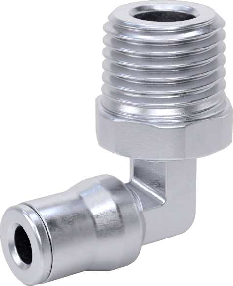 Hava ve Su için Bas-Bağlan Boru Bağlantı Parçası, Yüksek Sıcaklık, Dirsek adaptörü, 4 mm Dış Çaplı Boru x 1/4 BSPT Erkek