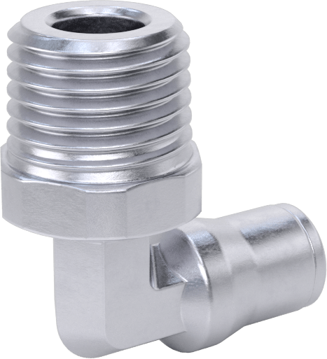 Hava ve Su için Bas-Bağlan Boru Bağlantı Parçası, Yüksek Sıcaklık, Dirsek adaptörü, 4 mm Dış Çaplı Boru x 1/4 BSPT Erkek