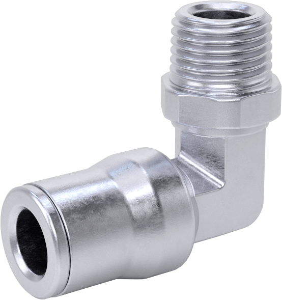 Hava ve Su için Bas-Bağlan Boru Bağlantı Parçası, Yüksek Sıcaklık, Dirsek adaptörü, 6 mm Boru Dış Çapı x 1/8 BSPT Erkek