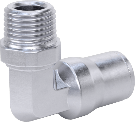 Hava ve Su için Bas-Bağlan Boru Bağlantı Parçası, Yüksek Sıcaklık, Dirsek adaptörü, 6 mm Boru Dış Çapı x 1/8 BSPT Erkek