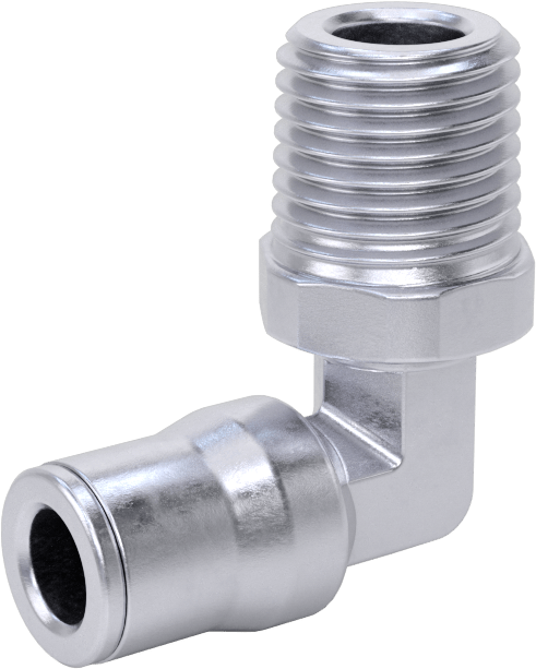 Hava ve Su için Bas-Bağlan Boru Bağlantı Parçası, Yüksek Sıcaklık, Dirsek adaptörü, 6 mm Boru Dış Çapı x 1/4 BSPT Erkek