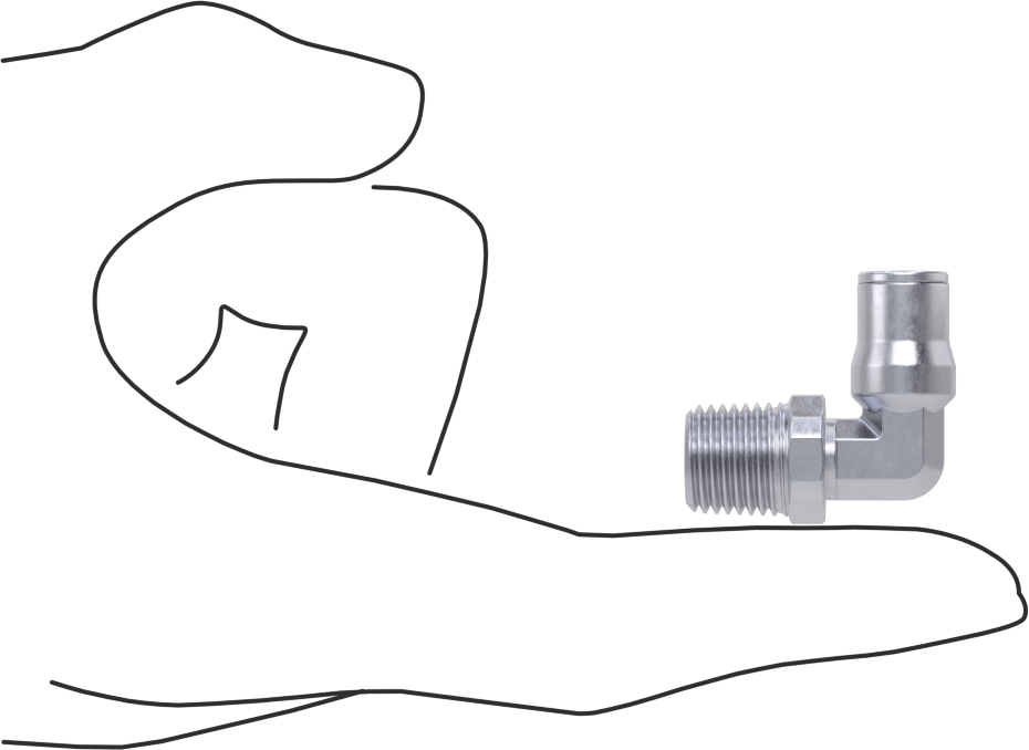 Hava ve Su için Bas-Bağlan Boru Bağlantı Parçası, Yüksek Sıcaklık, Dirsek adaptörü, 6 mm Boru Dış Çapı x 1/4 BSPT Erkek