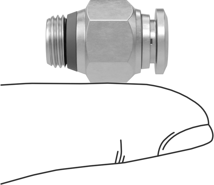 Hava ve Su için Bas-Bağlan Boru Bağlantı Parçası, Yüksek Sıcaklık, Adaptör, 6 mm Boru Dış Çapı için, 1/8 Boru Boyutu Erkek