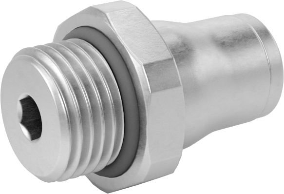 Hava ve Su için Bas-Bağlan Boru Bağlantı Parçası, Yüksek Sıcaklık, 4 mm Dış Çaplı Boru x 1/8 BSPP Erkek Adaptörü