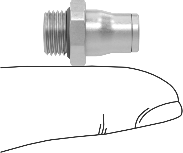 Hava ve Su için Bas-Bağlan Boru Bağlantı Parçası, Yüksek Sıcaklık, 4 mm Dış Çaplı Boru x 1/8 BSPP Erkek Adaptörü