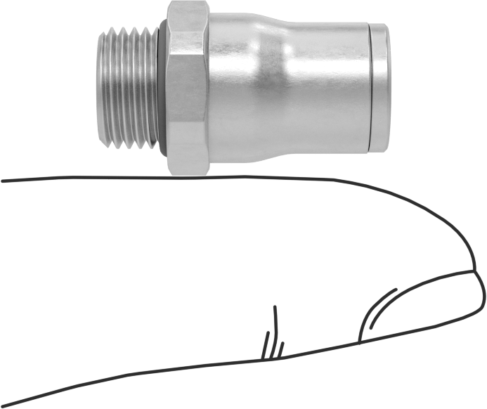 Hava ve Su için Bas-Bağlan Boru Bağlantı Parçası, Yüksek Sıcaklık, 6 mm Boru Dış Çapı x 1/8 BSPP Erkek için Adaptör