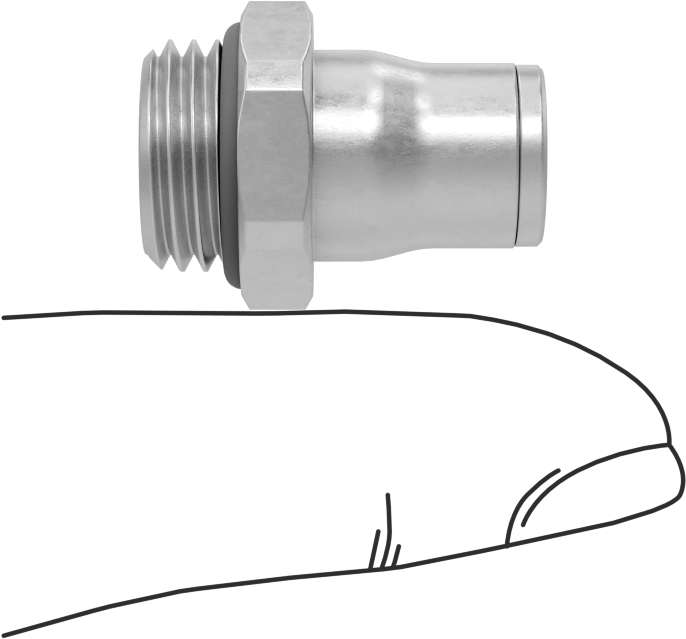 Hava ve Su için Bas-Bağlan Boru Bağlantı Parçası, Yüksek Sıcaklık, 6 mm Boru Dış Çapı x 1/4 BSPP Erkek için Adaptör