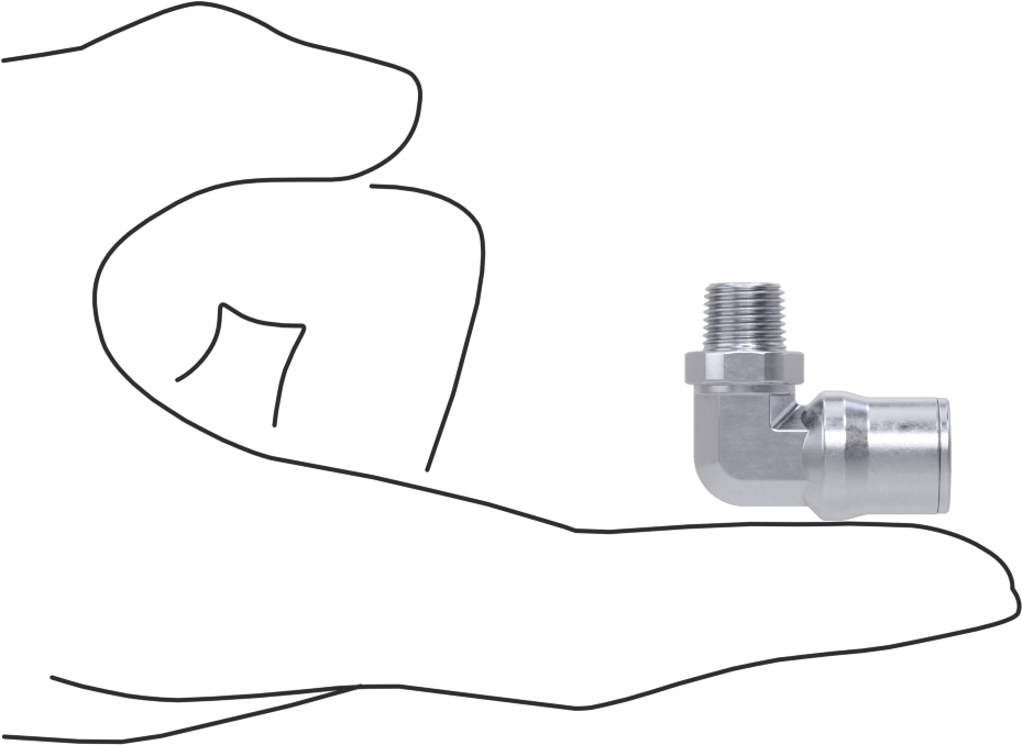 Hava ve Su için Bas-Bağlan Boru Bağlantı Parçası, Yüksek Sıcaklık, Dirsek adaptörü, 8 mm Boru Dış Çapı x 1/8 BSPT Erkek