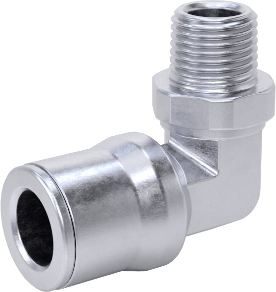 Hava ve Su için Bas-Bağlan Boru Bağlantı Parçası, Yüksek Sıcaklık, Dirsek adaptörü, 8 mm Boru Dış Çapı x 1/8 BSPT Erkek