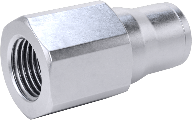 Hava ve Su için Bas-Bağlan Boru Bağlantı Parçası, Yüksek Sıcaklık, 6 mm Dış Çaplı Boru x 1/8 BSPP Dişi Adaptör