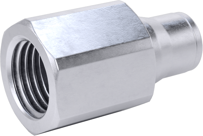 Hava ve Su için Bas-Bağlan Boru Bağlantı Parçası, Yüksek Sıcaklık, 6 mm Dış Çaplı Boru x 1/4 BSPP Dişi Adaptör