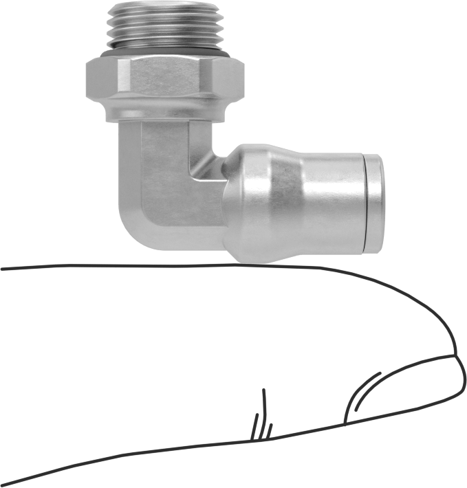 Hava ve Su için Bas-Bağlan Boru Bağlantı Parçası, Yüksek Sıcaklık, Dirsek adaptörü, 4 mm Boru Dış Çapı x 1/8 BSPP Erkek