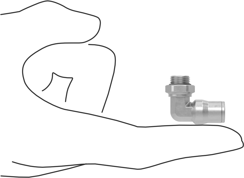 Hava ve Su için Bas-Bağlan Boru Bağlantı Parçası, Yüksek Sıcaklık, Dirsek adaptörü, 6 mm Boru Dış Çapı x 1/8 BSPP Erkek