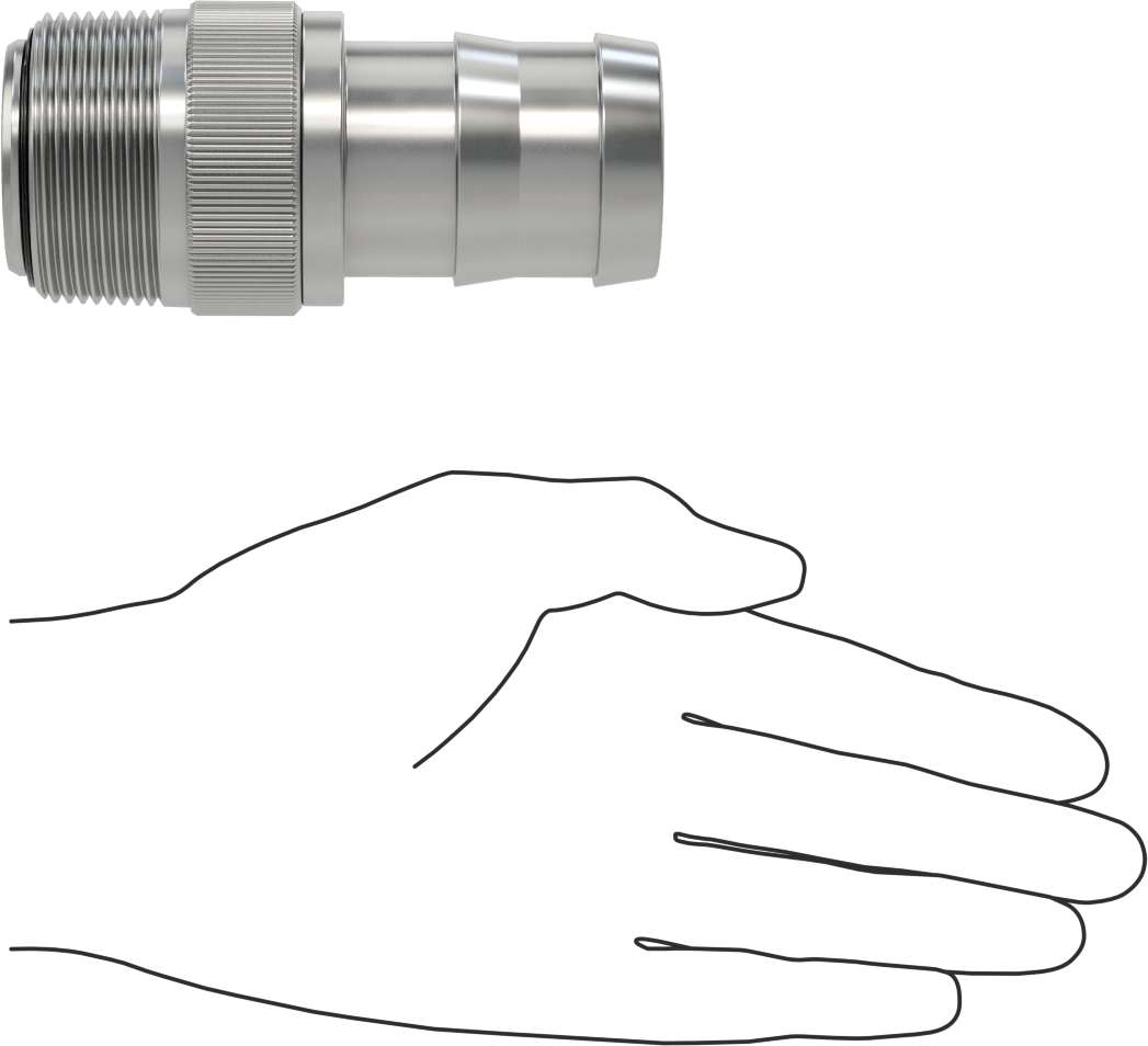 Hortum Nozulu için Döner Bağlantı, 1-1/2" İç Çaplı Hortum x 1-1/2 NPT Erkek için Erkek Dişli