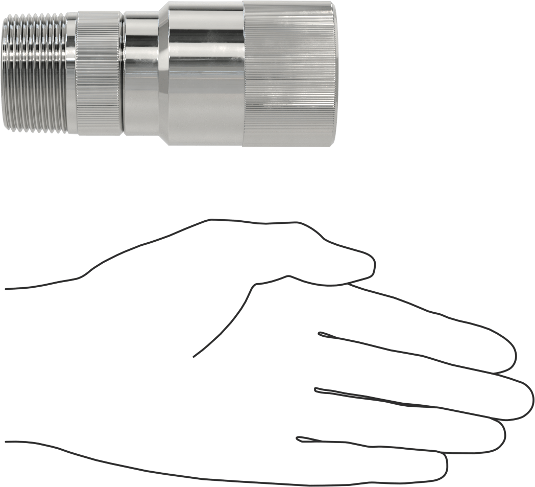 Hortum Nozulu için Döner Bağlantı, Krom Kaplı Pirinç, 1-1/4 NPT Dişi x 1-1/4 NPT Erkek
