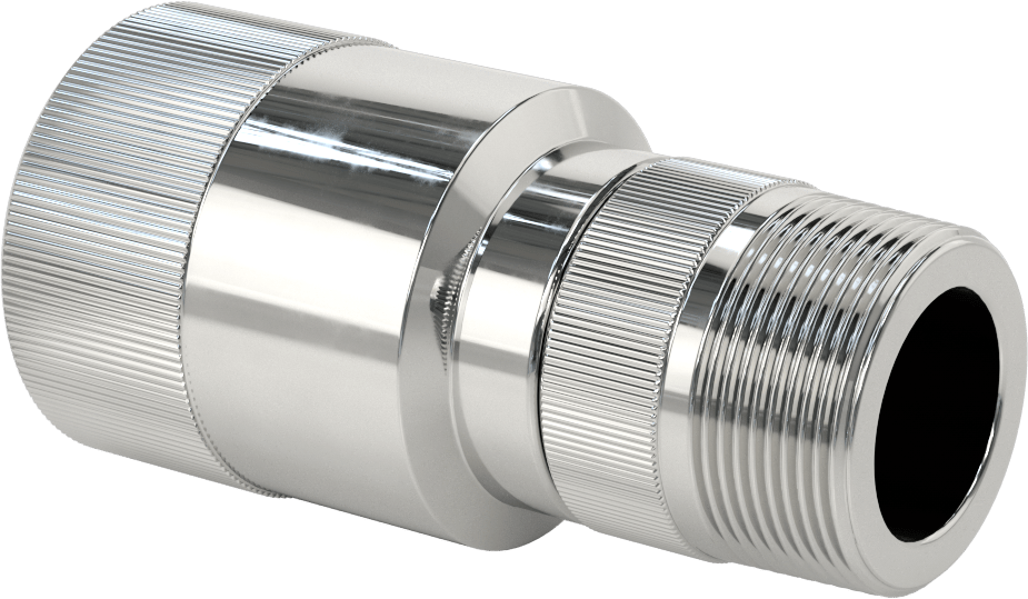 Hortum Nozulu için Döner Bağlantı, Krom Kaplı Pirinç, 1-1/2 NPT Dişi x 1-1/2 NPT Erkek