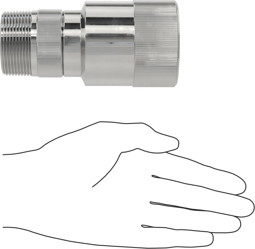 Hortum Nozulu için Döner Bağlantı, Krom Kaplı Pirinç, 1-1/2 NPT Dişi x 1-1/2 NPT Erkek