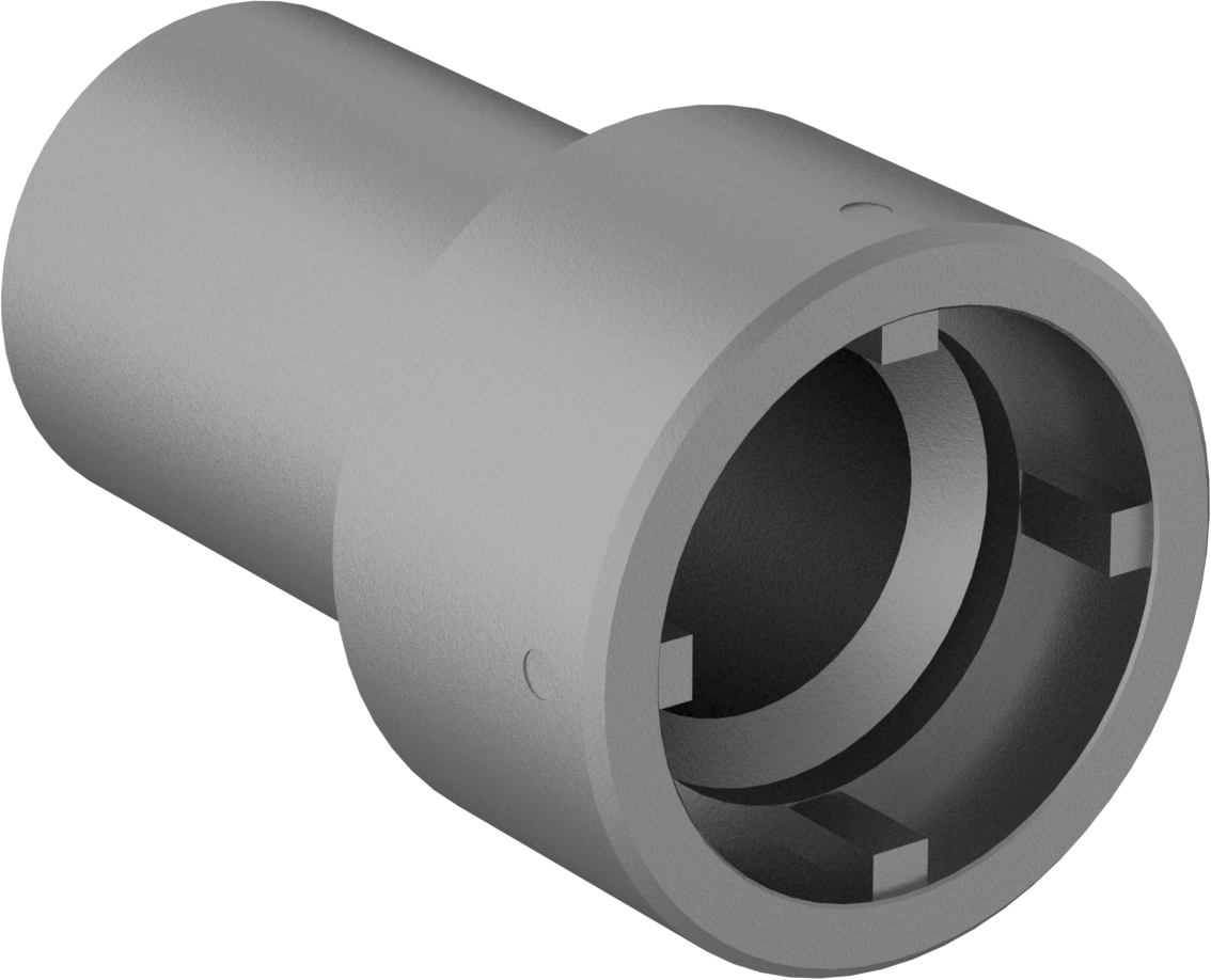 Anahtar Soketi, 4-Pin, 1/2" Kare Tahrik, 45 mm Boyut, 90 mm Uzunluk, M30 Somun için