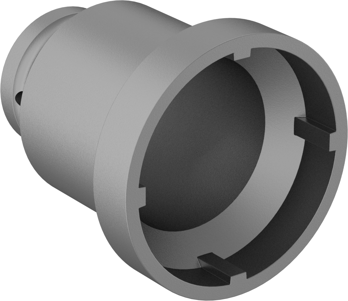 Anahtar Soketi, 4-Pin, 3/4" Kare Tahrik, 70 mm Boyut, 90 mm Uzunluk, M50 Somun için