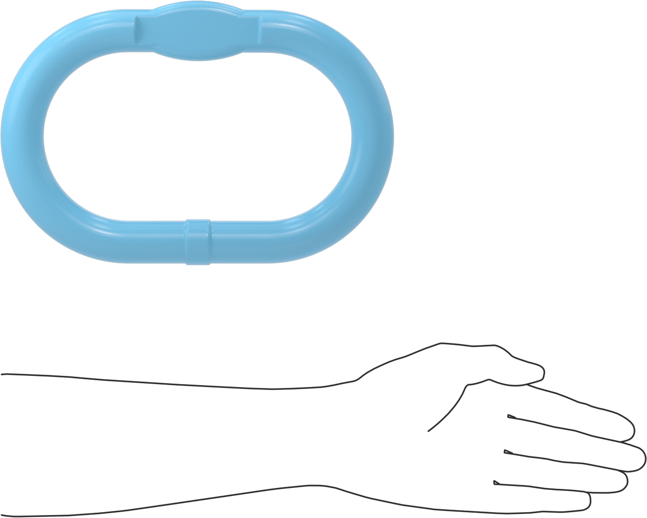 Oblong Chain Ring - for Lifting, Grade 120, Powder-Coated Steel, for 5/8 Size Chain