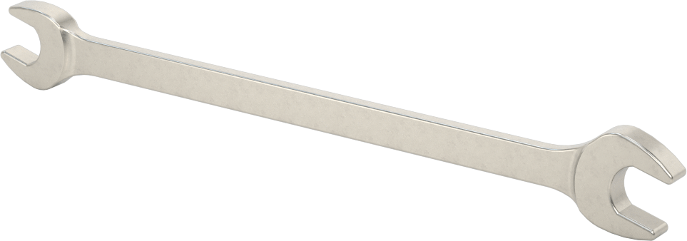 Korozyona Dayanıklı Açık Uçlu Anahtar, 8 mm x 9 mm Boyut, 5-3/4" Toplam Uzunluk