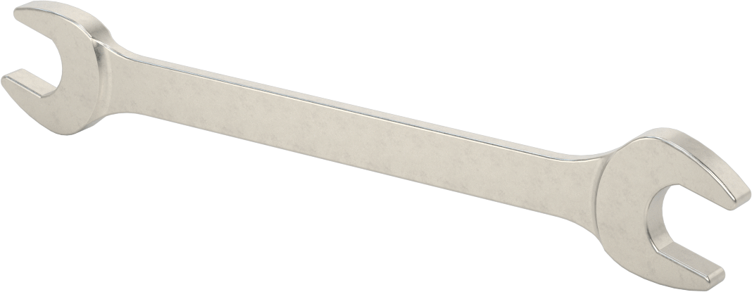 Korozyona Dayanıklı Açık Uçlu Anahtar, 16 mm x 17 mm Boyut, 8-1/4" Toplam Uzunluk