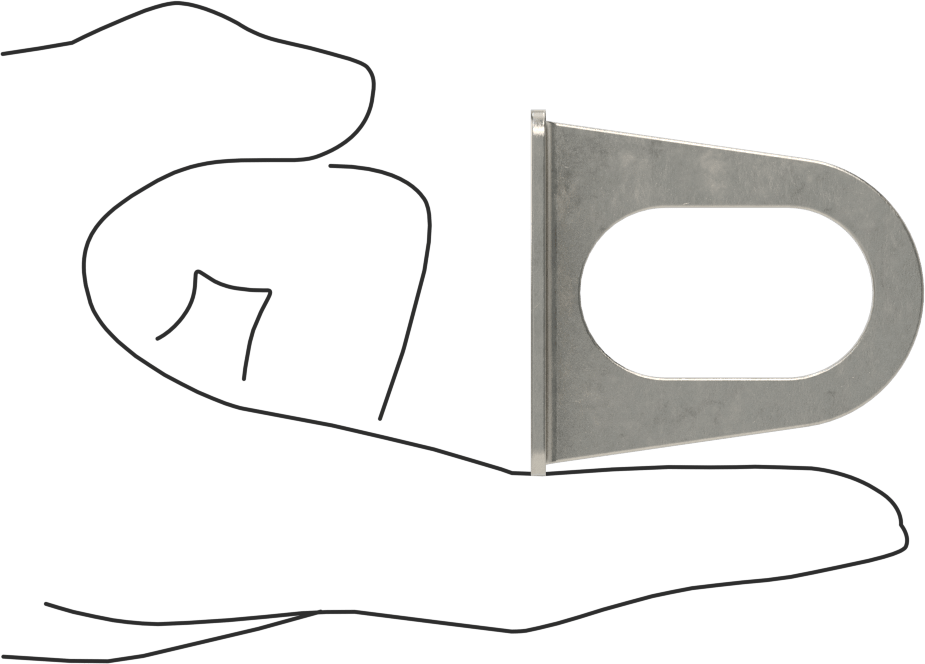 Sensör ve Anahtar Montaj Braketi, 22 mm Dış Çap için, 304 Paslanmaz Çelik, 45 mm x 35 mm x 51 mm