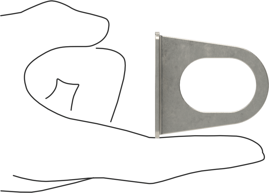 Sensör ve Anahtar Montaj Braketi, 24 mm dış çap için, 304 Paslanmaz Çelik, 45 mm x 35 mm x 51 mm