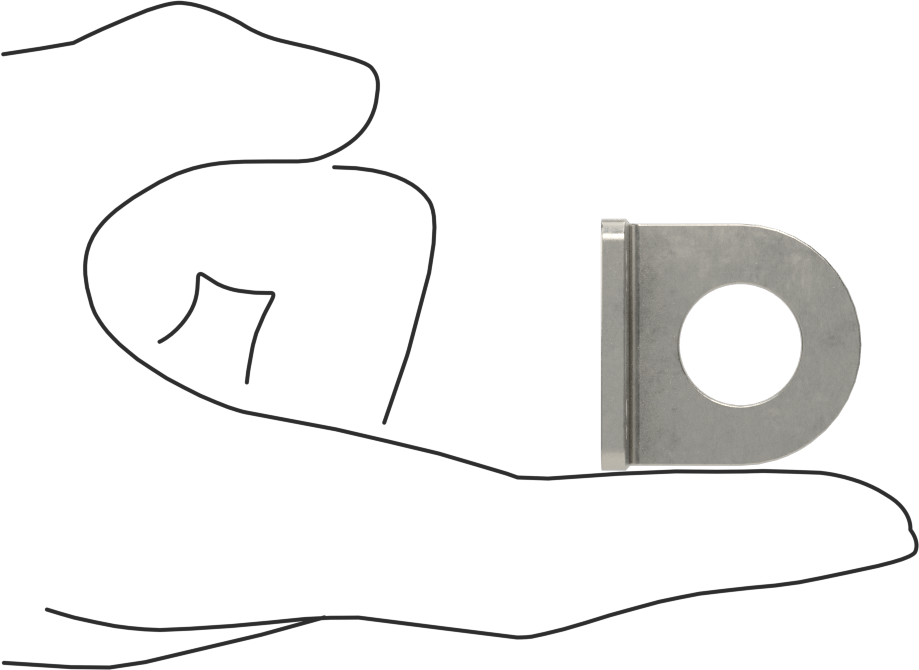 Sensör ve Anahtar Montaj Braketi, 16 mm Dış Çap için, 304 Paslanmaz Çelik, 32 mm x 25 mm x 33 mm