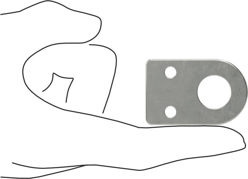 Sensör ve Anahtar Montaj Braketi, 16 mm Dış Çap için, 304 Paslanmaz Çelik, 32 mm x 49 mm