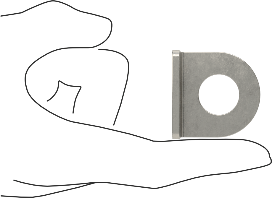 Sensör ve Anahtar Montaj Braketi, 18 mm Dış Çap için, 304 Paslanmaz Çelik, 38 mm x 25 mm x 39 mm