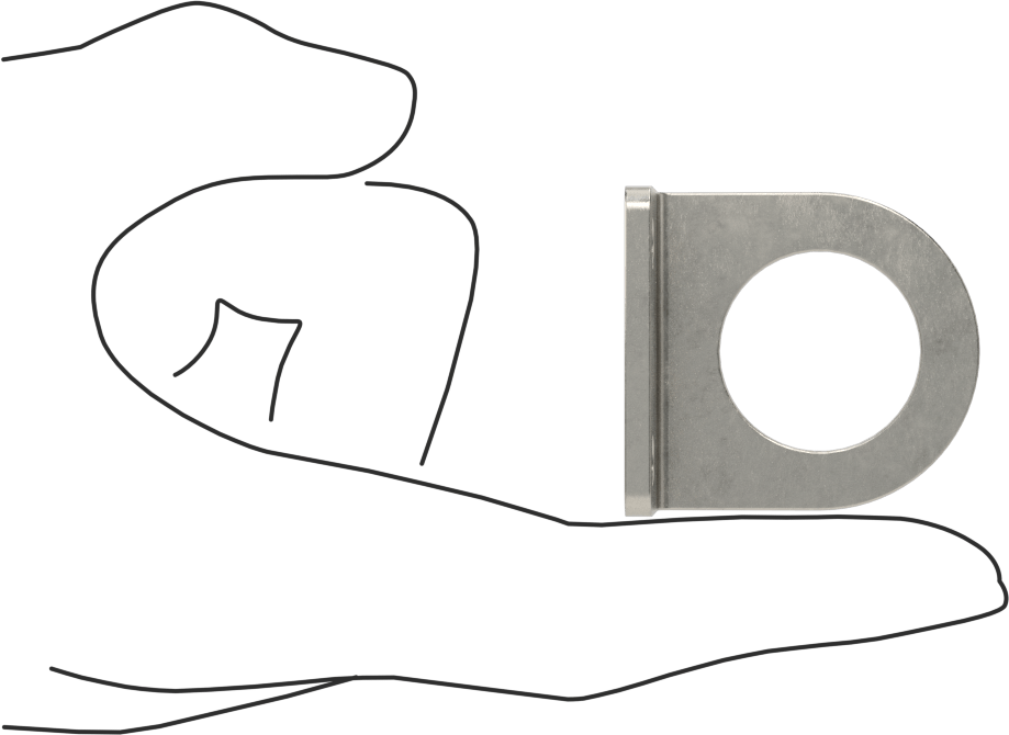 Sensör ve Anahtar Montaj Braketi, 24 mm dış çap için, 304 Paslanmaz Çelik, 38 mm x 25 mm x 39 mm