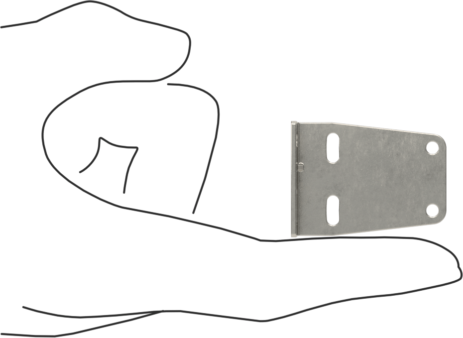 Sensör ve Anahtar Montaj Braketi, Düz/Dikdörtgen Gövde için, Paslanmaz Çelik, 23 mm x 12.5 mm x 39 mm