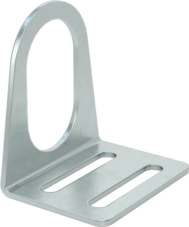 Sensör ve Anahtar Montaj Braketi, 30 mm Dış Çap için, Çinko Kaplı Çelik, 57 mm x 45 mm x 64 mm