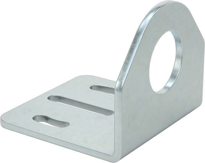 Sensör ve Anahtar Montaj Braketi, 12 mm Dış Çap için, Çinko Kaplı Çelik, 30 mm x 30 mm x 27 mm