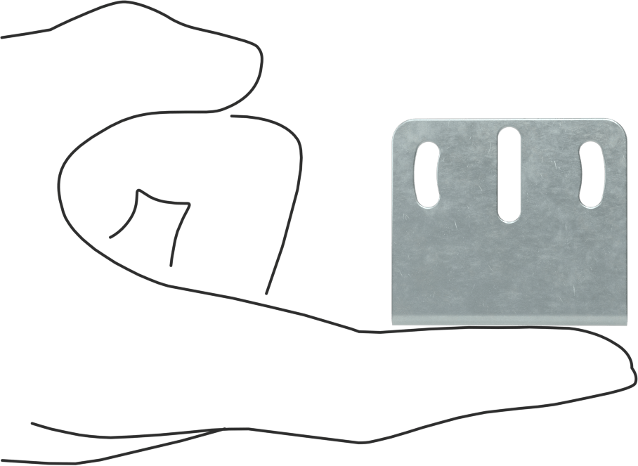 Sensör ve Anahtar Montaj Braketi, 18 mm Dış Çap için, Çinko Kaplı Çelik, 42 mm x 37 mm x 37 mm