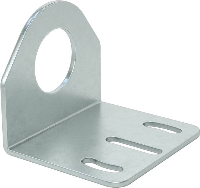 Sensör ve Anahtar Montaj Braketi, 18 mm Dış Çap için, Çinko Kaplı Çelik, 42 mm x 37 mm x 37 mm