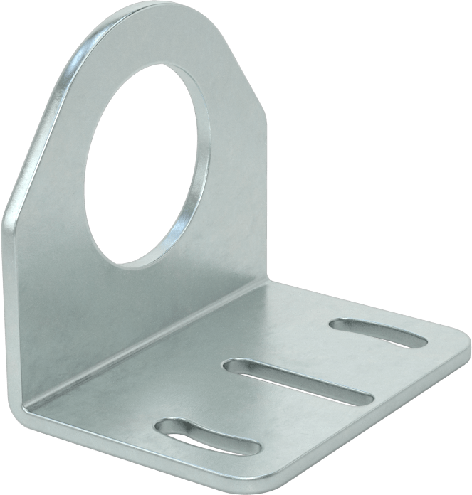 Sensör ve Anahtar Montaj Braketi, 30 mm Dış Çap için, Çinko Kaplı Çelik, 60 mm x 43 mm x 54 mm